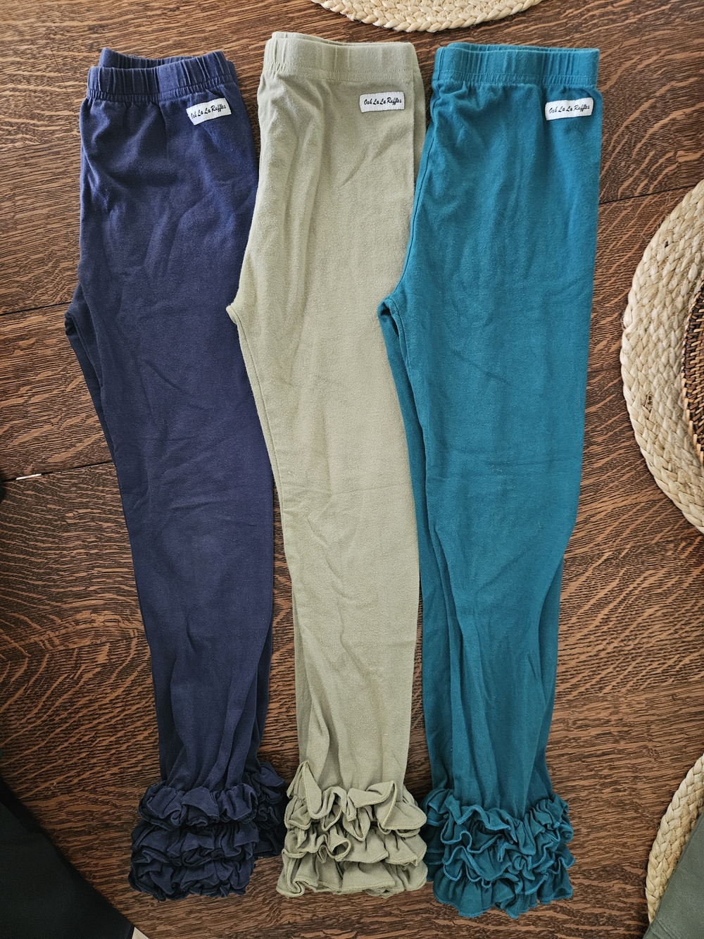 Ooh La La Ruffles Girls Size 10 Ruffle Leggings Bundle | 3 Pairs